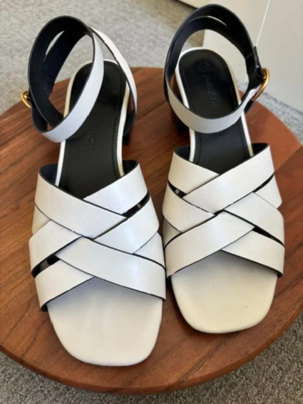 Tory Burch White Leather Strappy Sandals